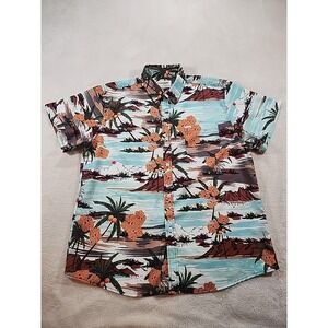 Tunevuse Youth 13-14Y Hawaiian/Beach/Tropical Button‎ Up Shirt